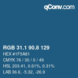 Color code: RGB 31.1 90.8 129 | qconv.com