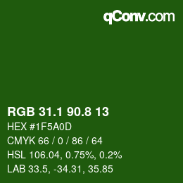 カラーコード: RGB 31.1 90.8 13 | qconv.com