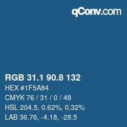 Color code: RGB 31.1 90.8 132 | qconv.com