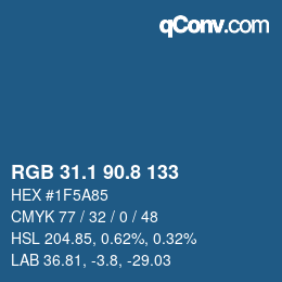 Color code: RGB 31.1 90.8 133 | qconv.com