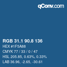 Color code: RGB 31.1 90.8 136 | qconv.com