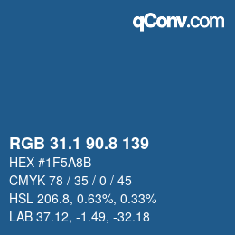 Color code: RGB 31.1 90.8 139 | qconv.com