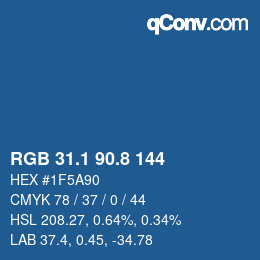 Color code: RGB 31.1 90.8 144 | qconv.com