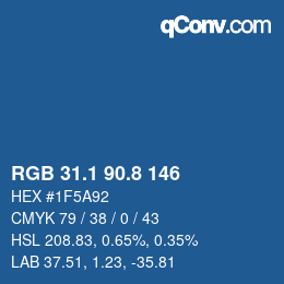 Color code: RGB 31.1 90.8 146 | qconv.com