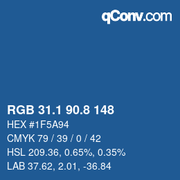 Color code: RGB 31.1 90.8 148 | qconv.com