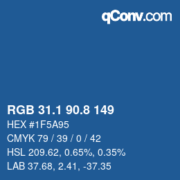 Color code: RGB 31.1 90.8 149 | qconv.com