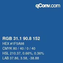 Color code: RGB 31.1 90.8 152 | qconv.com