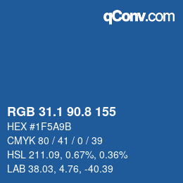Color code: RGB 31.1 90.8 155 | qconv.com