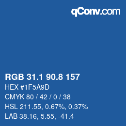 カラーコード: RGB 31.1 90.8 157 | qconv.com