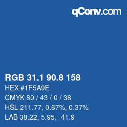 Color code: RGB 31.1 90.8 158 | qconv.com