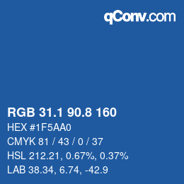 Color code: RGB 31.1 90.8 160 | qconv.com