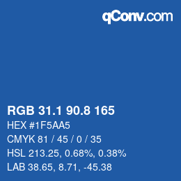 Color code: RGB 31.1 90.8 165 | qconv.com