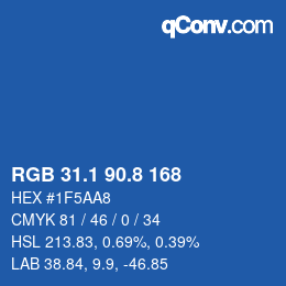 カラーコード: RGB 31.1 90.8 168 | qconv.com