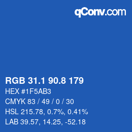 Color code: RGB 31.1 90.8 179 | qconv.com