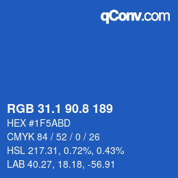 Color code: RGB 31.1 90.8 189 | qconv.com