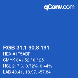 カラーコード: RGB 31.1 90.8 191 | qconv.com