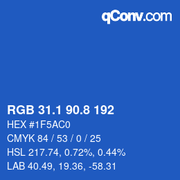 カラーコード: RGB 31.1 90.8 192 | qconv.com