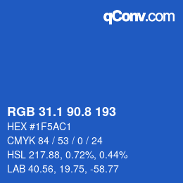 Color code: RGB 31.1 90.8 193 | qconv.com