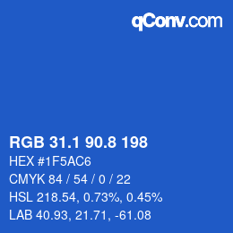 Color code: RGB 31.1 90.8 198 | qconv.com