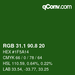 カラーコード: RGB 31.1 90.8 20 | qconv.com
