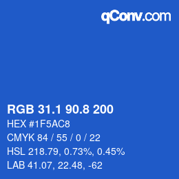 カラーコード: RGB 31.1 90.8 200 | qconv.com