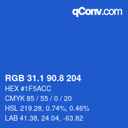 カラーコード: RGB 31.1 90.8 204 | qconv.com