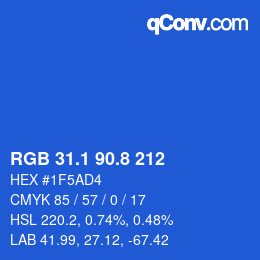 カラーコード: RGB 31.1 90.8 212 | qconv.com