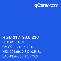 カラーコード: RGB 31.1 90.8 230 | qconv.com