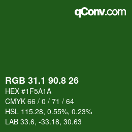 カラーコード: RGB 31.1 90.8 26 | qconv.com