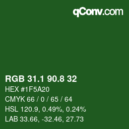 カラーコード: RGB 31.1 90.8 32 | qconv.com