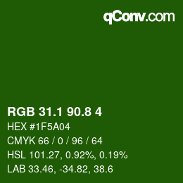 カラーコード: RGB 31.1 90.8 4 | qconv.com