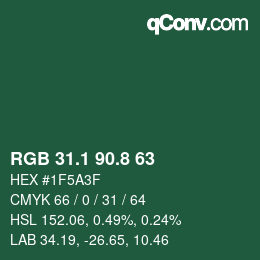 Color code: RGB 31.1 90.8 63 | qconv.com