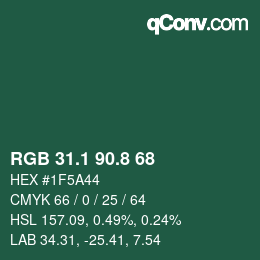 Color code: RGB 31.1 90.8 68 | qconv.com