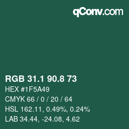 Color code: RGB 31.1 90.8 73 | qconv.com