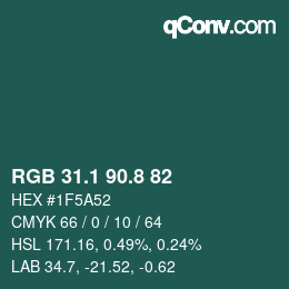 Color code: RGB 31.1 90.8 82 | qconv.com