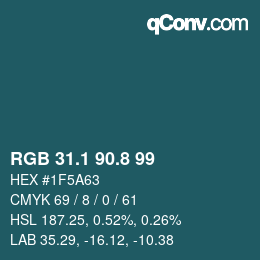 カラーコード: RGB 31.1 90.8 99 | qconv.com