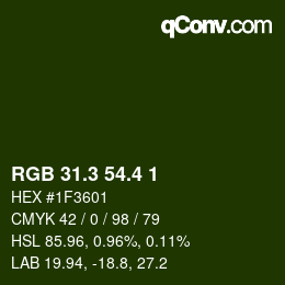 カラーコード: RGB 31.3 54.4 1 | qconv.com