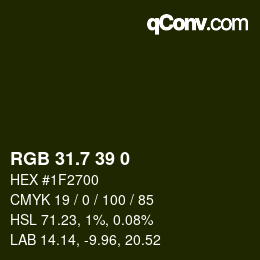 カラーコード: RGB 31.7 39 0 | qconv.com