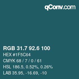 カラーコード: RGB 31.7 92.6 100 | qconv.com
