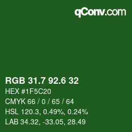 カラーコード: RGB 31.7 92.6 32 | qconv.com