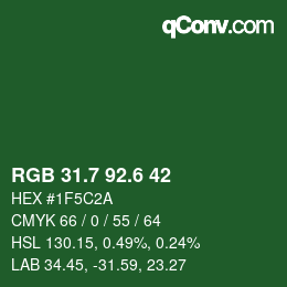 カラーコード: RGB 31.7 92.6 42 | qconv.com