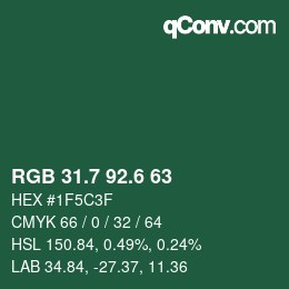 カラーコード: RGB 31.7 92.6 63 | qconv.com