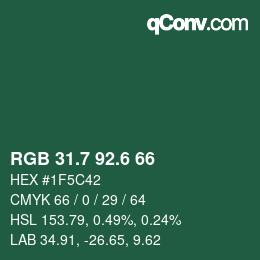 カラーコード: RGB 31.7 92.6 66 | qconv.com