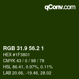 カラーコード: RGB 31.9 56.2 1 | qconv.com