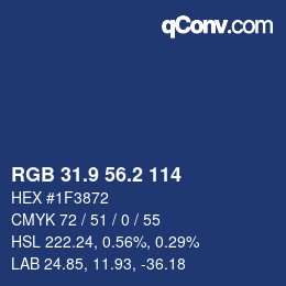 Color code: RGB 31.9 56.2 114 | qconv.com
