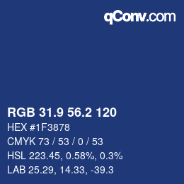 カラーコード: RGB 31.9 56.2 120 | qconv.com