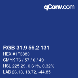 Color code: RGB 31.9 56.2 131 | qconv.com