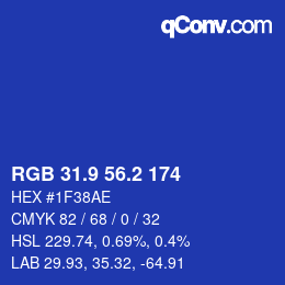 カラーコード: RGB 31.9 56.2 174 | qconv.com
