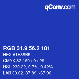 カラーコード: RGB 31.9 56.2 181 | qconv.com