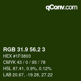 カラーコード: RGB 31.9 56.2 3 | qconv.com